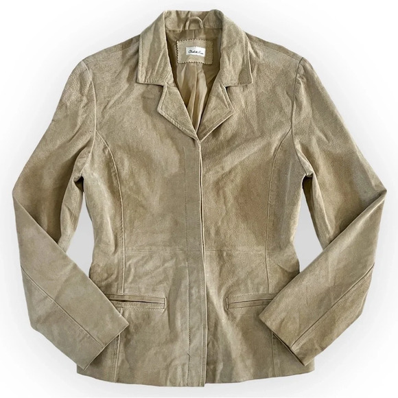 VINTAGE Y2K Suede Blazer Jacket - Picture 1 of 7